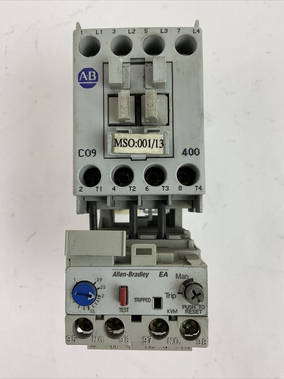 ALLEN BRADLEY STARTER 100-C09D*400 600VAC 25A 7.5HP COIL 24VDC 193-EA1DB 1-2.9A