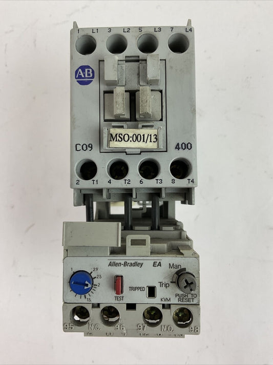 ALLEN BRADLEY STARTER 100-C09D*400 600VAC 25A 7.5HP COIL 24VDC 193-EA1DB 1-2.9A