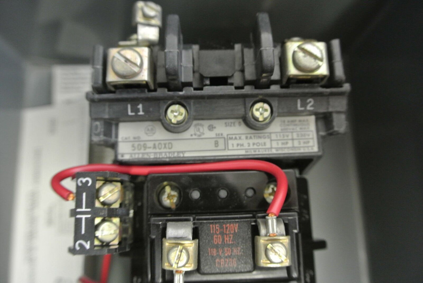 ALLEN-BRADLEY 509-AJXD FULL VOLTAGE STARTER 115-120V 60Hz NEW SURPLUS 509-AOXD