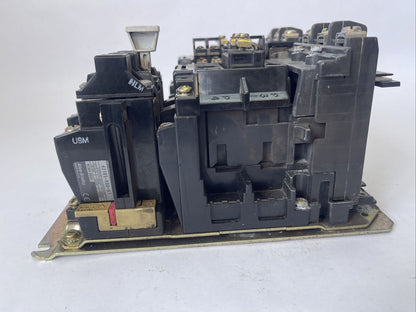 ALLEN BRADLEY 505-B0D SER C REVERSING STARTER 600VAC 27A 10HP COIL 115-120V W50