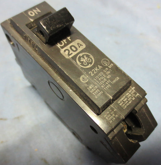 GE SWD TYPE RT-692 / THHQB 20A 1-POLE CIRCUIT BREAKER 22kA - LOT of 10