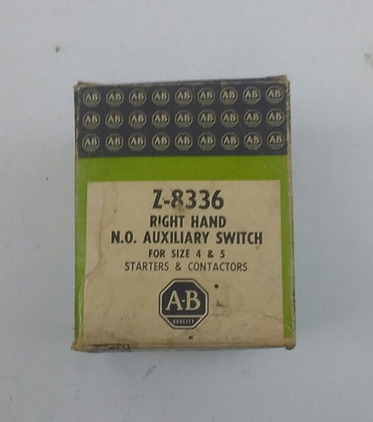 ALLEN BRADLEY Z-8336 RIGHT HAND N.O. AUX SWITCH, SIZE 4 & 5, NEW