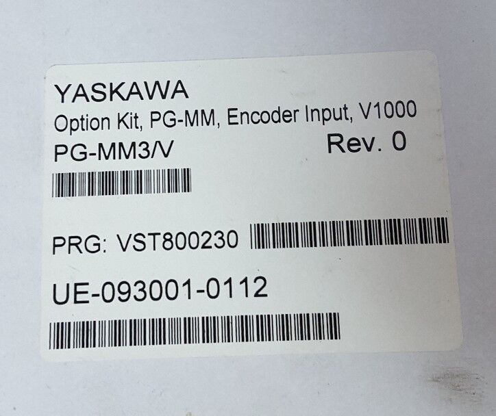 YASKAWA PG-MM3/V OPTION KIT, PG-MM, ENCODER INPUT, V1000 Rev. 0