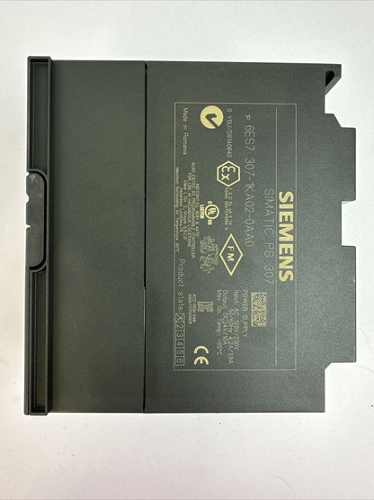 SIEMENS 1P 6ES7 307-1KA02-0AA0 SIMATIC PS 307 POWER SUPPLY 24VDC 10A