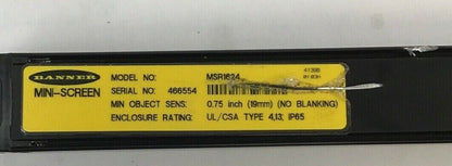 BANNER  MSR1624 MINI-SCREEN LIGHT CURTAIN RECEIVER