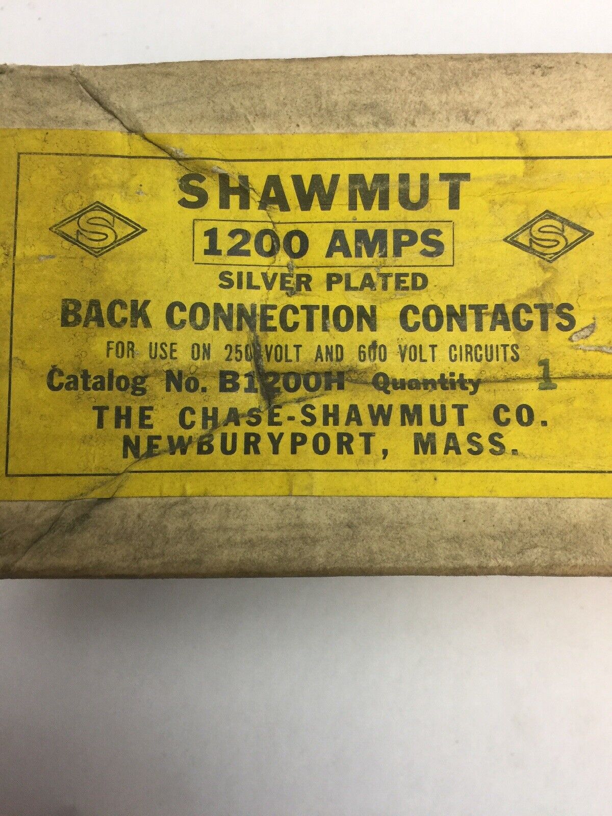 SHAWMUT B1200H 1200 AMPS SILVER PLATED BACK CONNECTION CONTACTS FOR USE ON