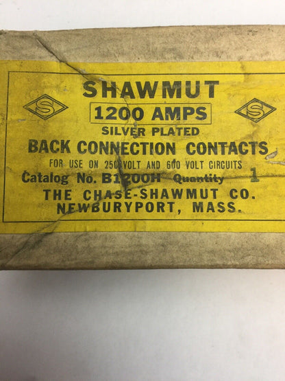 SHAWMUT B1200H 1200 AMPS SILVER PLATED BACK CONNECTION CONTACTS FOR USE ON