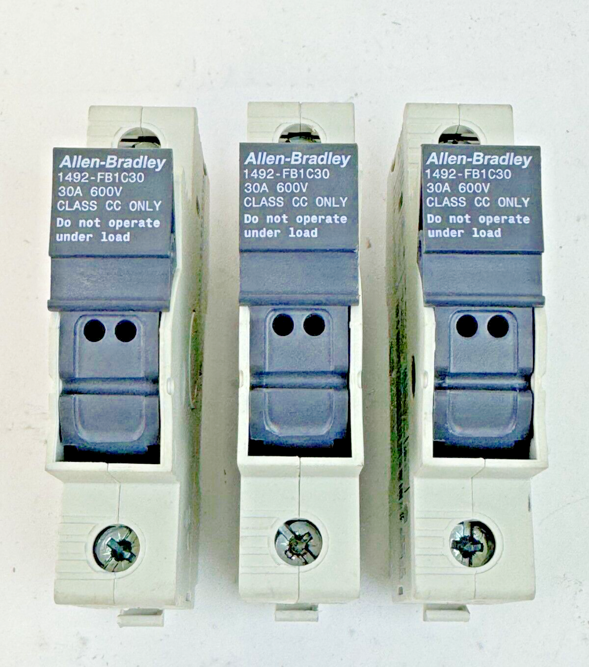 ALLEN-BRADLEY *LOT OF 3* - 1492-FB1C30 SER. B - FUSE HOLDERS - 30A, 600 VAC