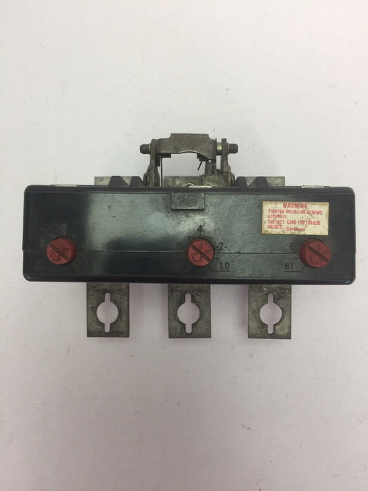 WESTINGHOUSE HKA3070T 70A TRIP UNIT 3POLE MAG TRIP-ADJ 350-700A
