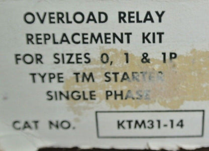 SYLVANIA  KTM31-14 OVERLOAD RELAY REPLACEMENT KIT SIZES 0, 1 & 1P - NEW SURPLUS