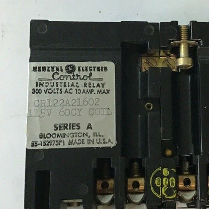 GENERAL ELECTRIC CR122A21602 TIME DELAY RELAY 300VOLT 115V 60CY COIL SER.A