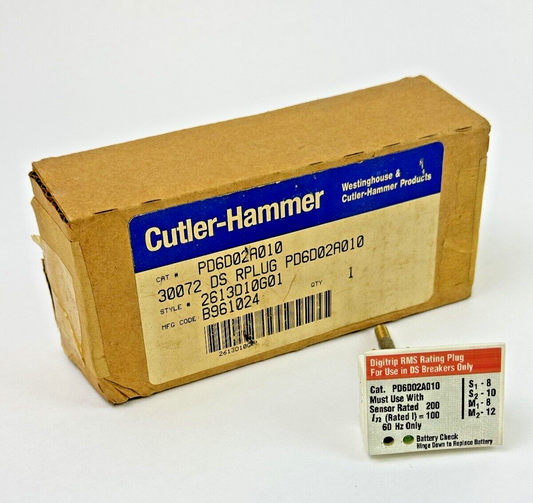 CUTLER-HAMMER - PD6D02A010 -  DIGITRIP RMS RATING PLUG - 100 AMP - NEW OLD STOCK