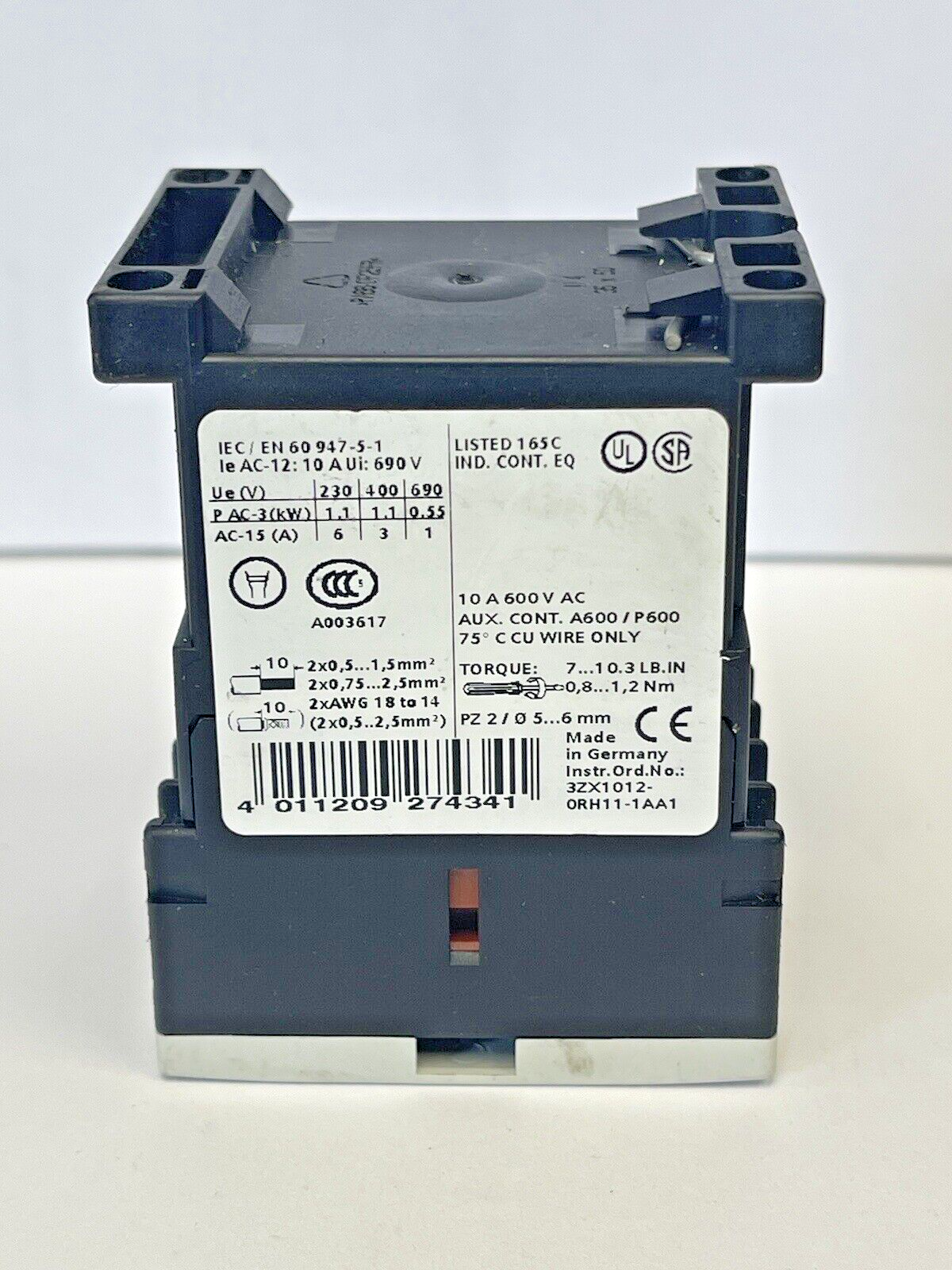 SIEMENS - 3RH1140-1BB40 - CONTACTOR - 10 AMP · 4 N.O · 690 VAC · COIL: 24 VDC