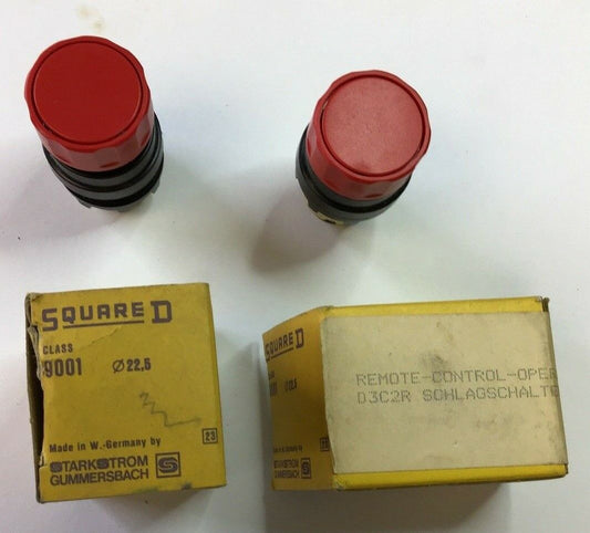 SQUARE D 9001 D3C2R PUSH BUTTON REMOTE CONTROL OPERATOR RED***LOTOF2***