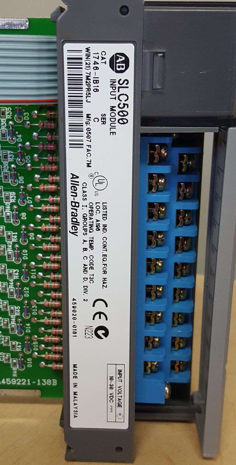 Allen Bradley 1746-IB16 SLC 500 Input Module SER C 10-30VDC