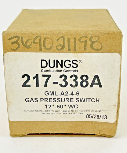 DUNGS - 217-338A - GAS PRESSURE SWITCH - A2-4-6 - NOW MODEL 266943