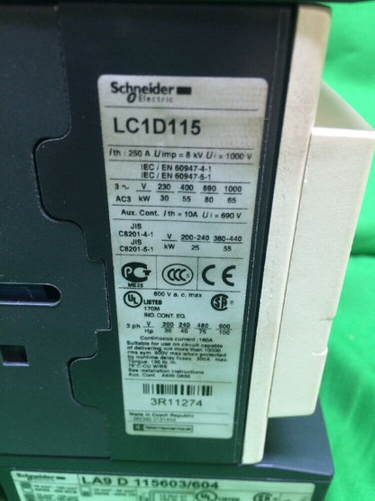 TELEMECANIQUE LC1D115 CONTACTOR 3 POLE