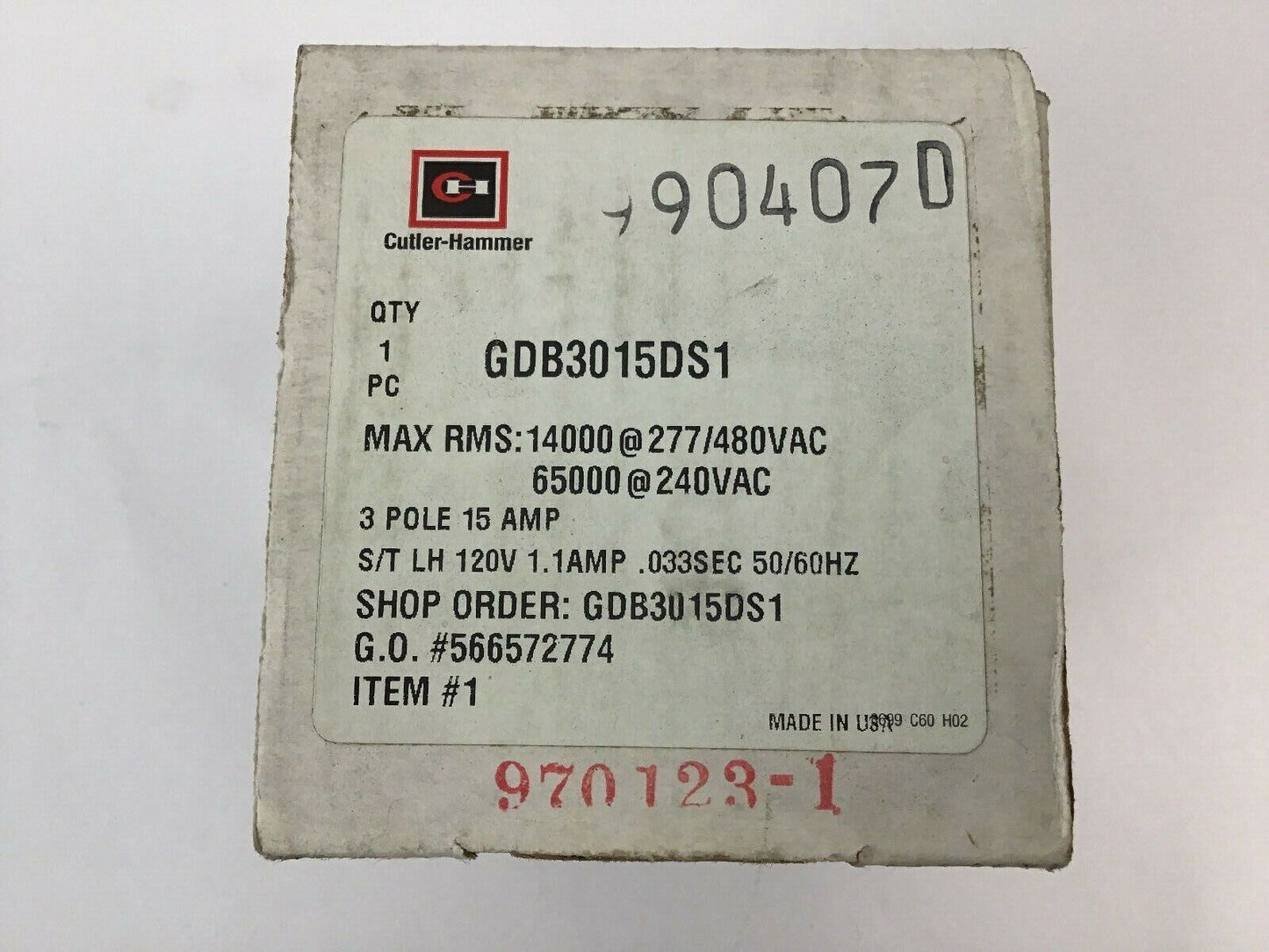 WESTINGHOUSE GDB3015DS1 3POLE 15A 14000@277/480VAC 65000@240VAC (GDB3015D)