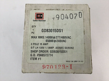 WESTINGHOUSE GDB3015DS1 3POLE 15A 14000@277/480VAC 65000@240VAC (GDB3015D)