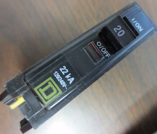 SQUARE D QOB120 20A 22kA 120/240V CIRCUIT BREAKER