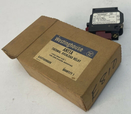 WESTINGHOUSE AN11A THERMAL OVERLOAD RELAY 1POLE NEMA SIZE 1 600VAC