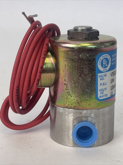 SKINNER V52LB2100 V5 SERIES SOLENOID VALVE 100PSI 110/120V 50/60HZ 11WATTS