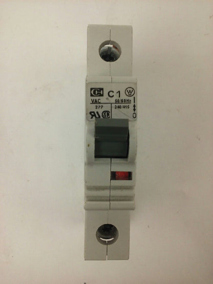 CUTLER HAMMER SPCL1C01, CIRCUIT BREAKER, 1P, 1A, 277V,240/415V, NEW SURPLUS