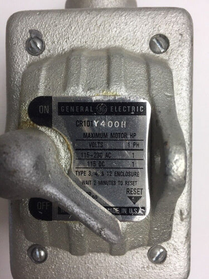GE CR101Y400H MAN MOTOR STARTER SINGLE SPEED 1HP MAX 115/230V 25-60HZ 1 POLE