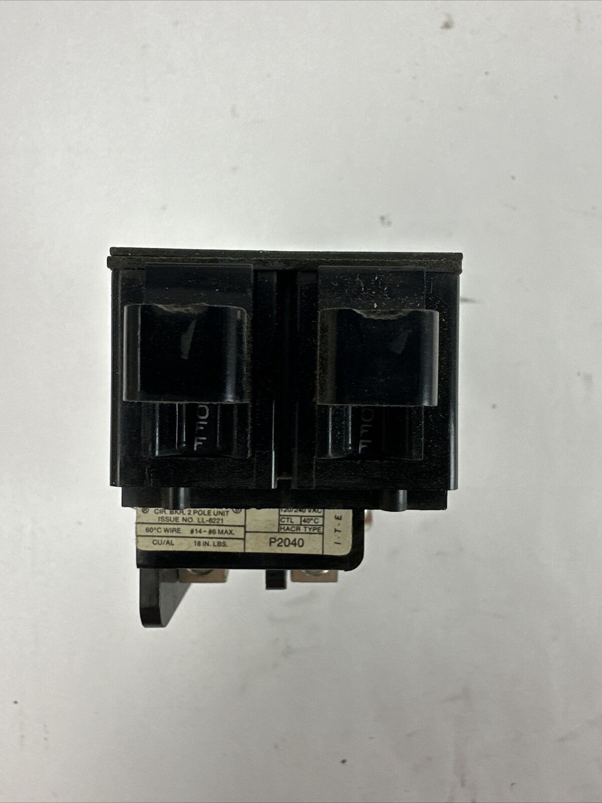 SIEMENS ITE P2040 PUSHMATIC 20/40AMP CIRCUIT BREAKER 2POLE 120VAC
