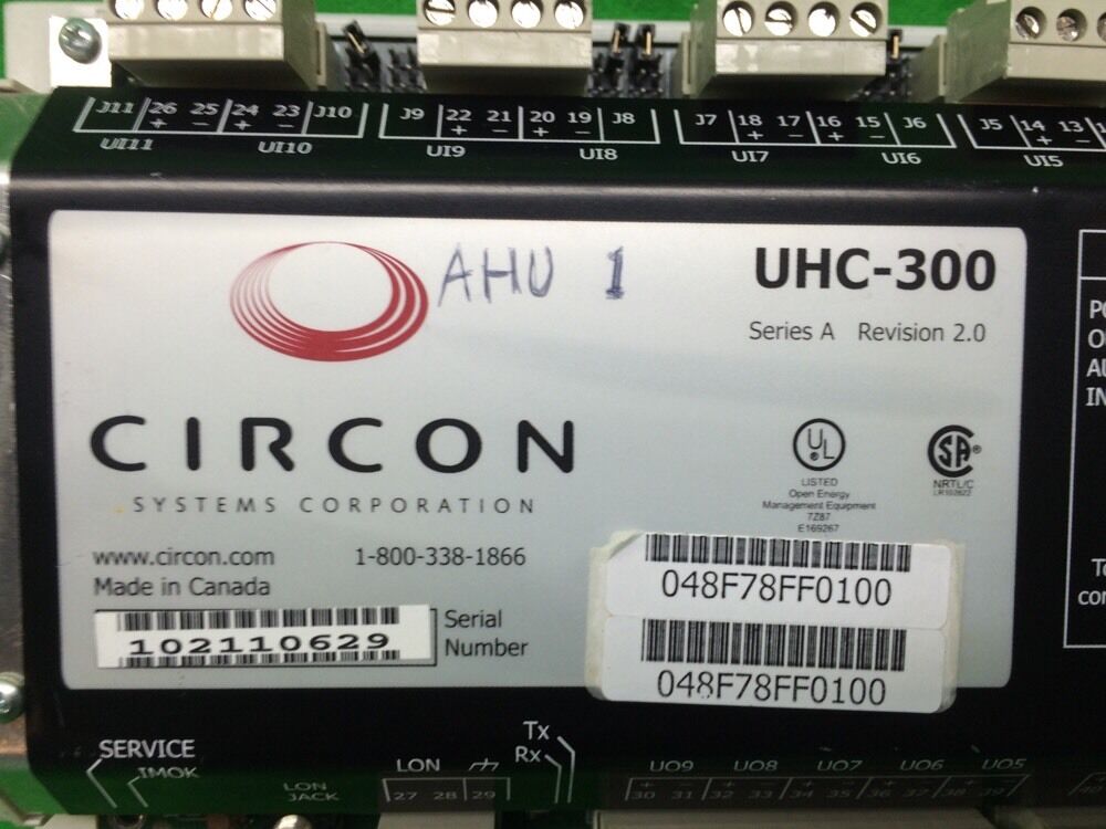 Circon UHC-300 Controller Ser. A Rev. 2.0