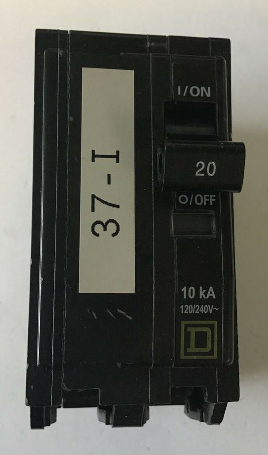 SQUARE D QOB220 CIRCUIT BREAKER 120/240VAC 10KA