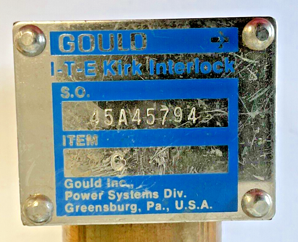 GOULD 45A45794 KIRK INTERLOCK ITEM C DOUBLE KEYED