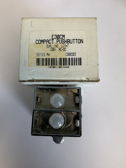 Cutler-Hammer E30CM Compact Pushbutton Dual Ind. Light 120V AC-DC