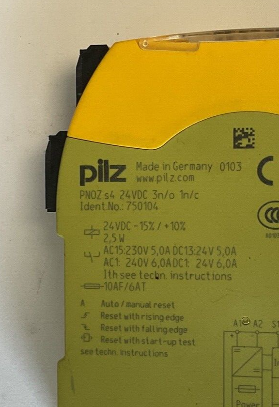 PILZ PNOZ S4 24VDC 3N/O 1N/C SAFETY RELAY 24VDC