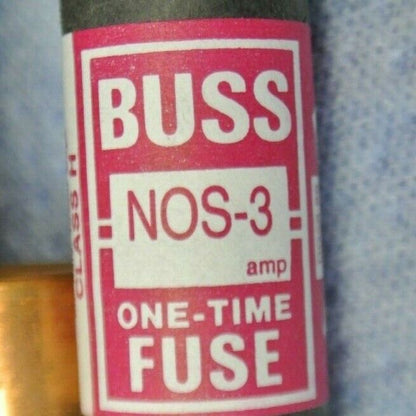 BOX of 10 / BUSSMANN NOS3 ONE-TIME FUSES / 3A / 600V / NEW SURPLUS