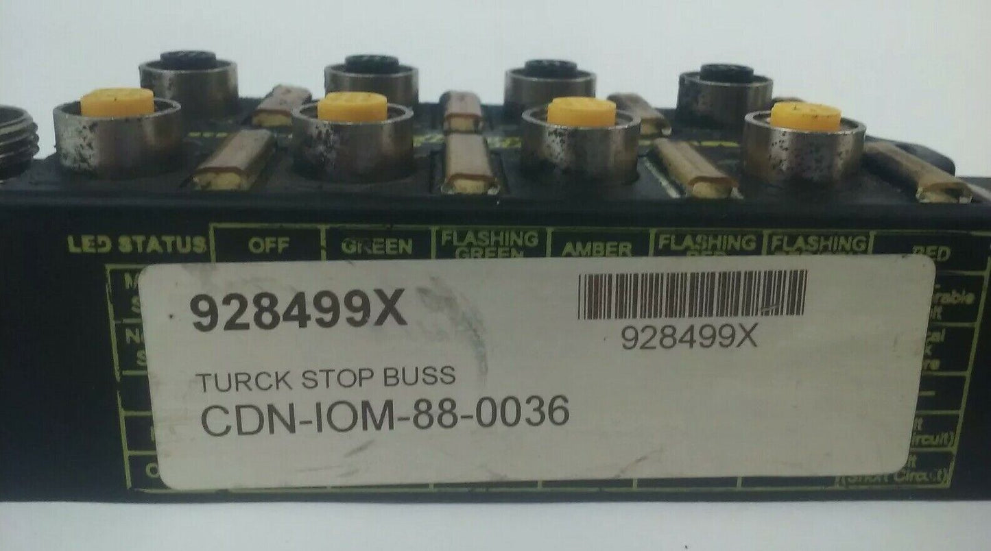 TURCK CDN-IOM-88-0036 BUS STOP DEVICENET 8 I/O STATION  FIRMWARE 2.002 11-26VDC