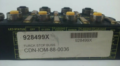 TURCK CDN-IOM-88-0036 BUS STOP DEVICENET 8 I/O STATION  FIRMWARE 2.002 11-26VDC