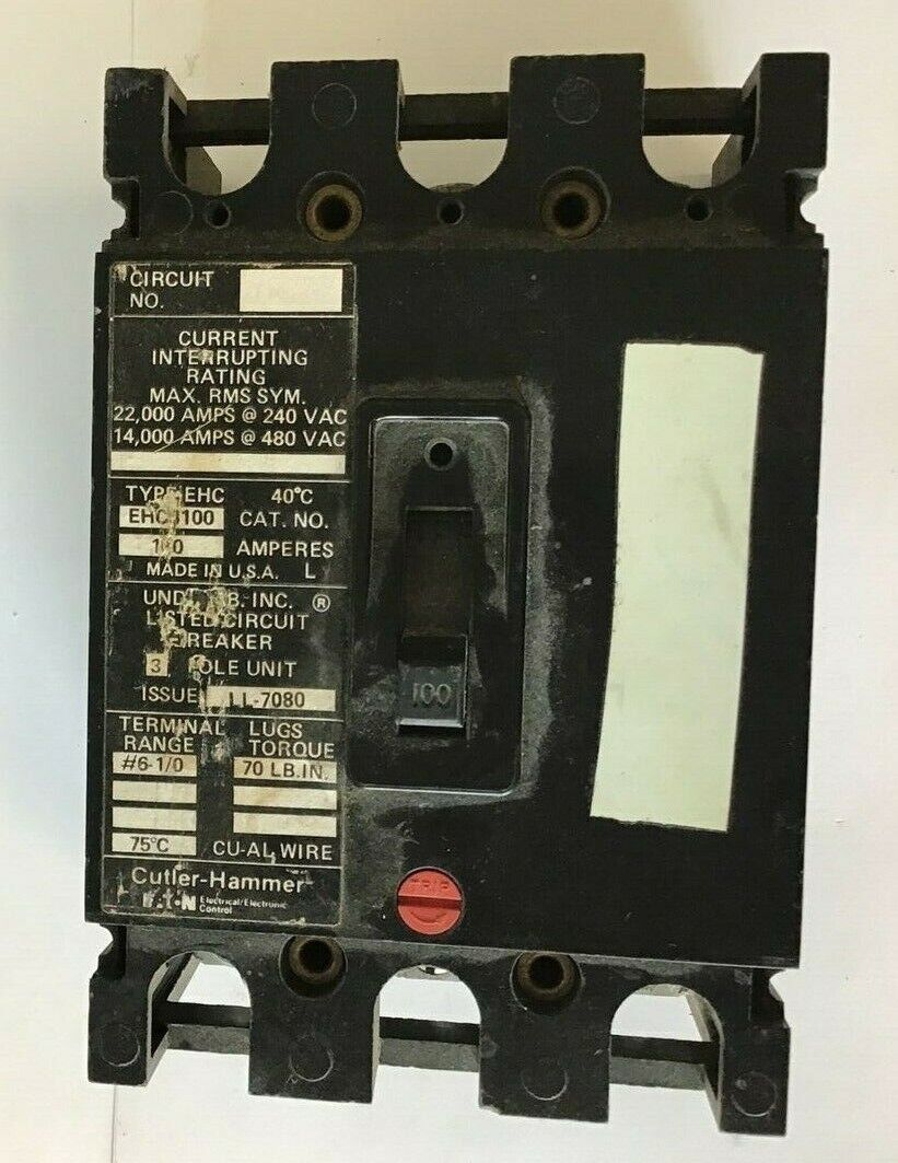 CUTLER HAMMER EHC3100 CIRCUIT BREAKER 480VAC