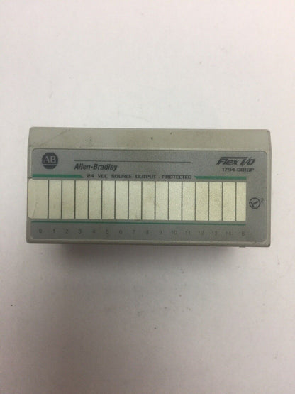 ALLEN BRADLEY 1794-OB16P 24VDC SOURCE OUTPUT MODULE SER A REV A02 F/W REV NO F/W