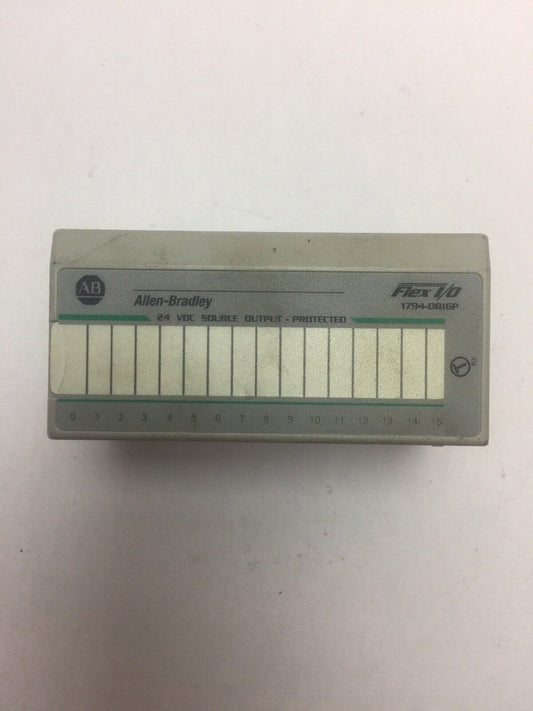 ALLEN BRADLEY 1794-OB16P 24VDC SOURCE OUTPUT MODULE SER A REV A02 F/W REV NO F/W