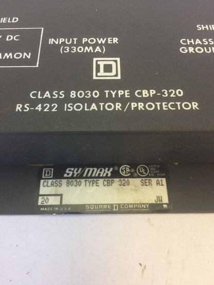 SQUARE D 8030 CBP-320 RS-422 ISOLATOR/PROTECTOR SER A1