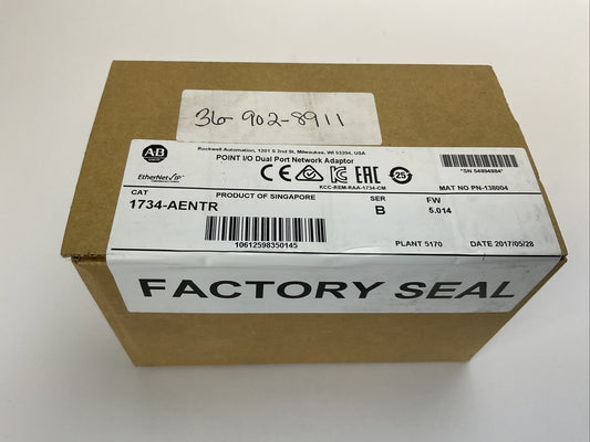 ALLEN BRADLEY 1734-AENTR SER B FW 5.014 POINT I/O DUAL PORT NERWORK ADAPTOR