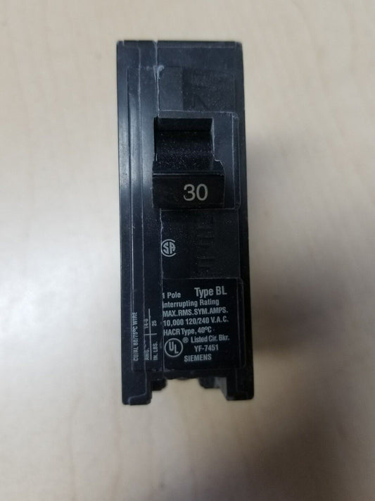 Siemens Circuit Breaker Type BL 1 Pole 30A