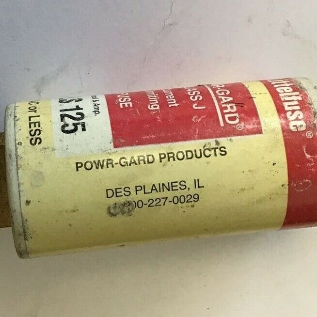 LITTELFUSE JLS 125 CURRENT LIMITING FUSE CLASS J POWR-GARD 125A 600VAC