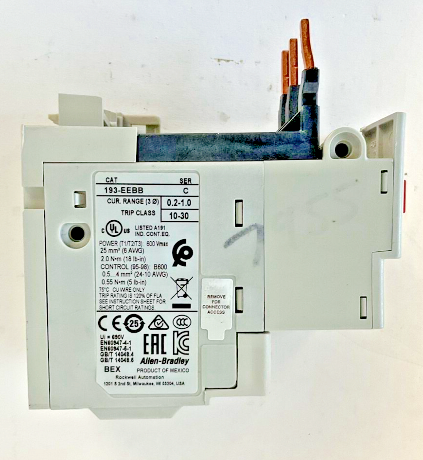 ALLEN BRADLEY 193-EEBB OVERLOAD RELAY SER.C 0.2-1.0 TRIP 10-30