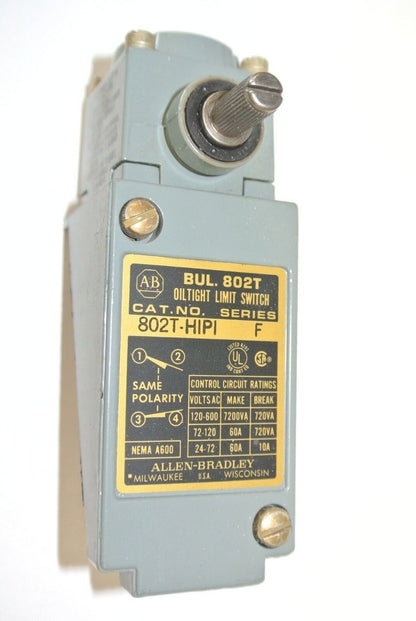 ALLEN-BRADLEY 802T-H1P1 PLUG-IN OILTIGHT LIMIT SWITCH / LEVER TYPE / NEW SURPLUS