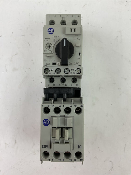 ALLEN BRADLEY ECONOMY STARTER (140M-C2E-B16 1.0-1.6A + 100-C09E*10 COIL 24VDC)