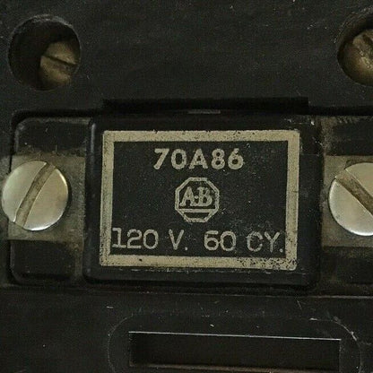 ALLEN BRADLEY 702-A0D93 OVERLOAD RELAY SER.K 575V 5HP W/70A86 120V/60HZ COIL