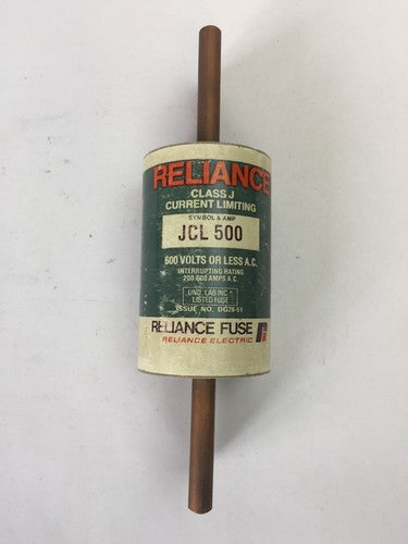 RELIANCE JCL500 CURRENT LIMITING FUSE 500A 600VAC CLASS J5