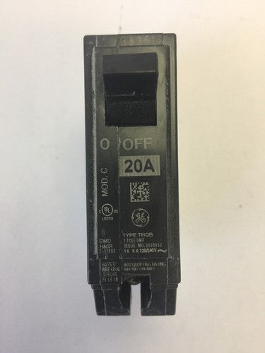 GE THQB1120 CIRCUIT BREAKER 20A 120/240VAC 1 POLE0